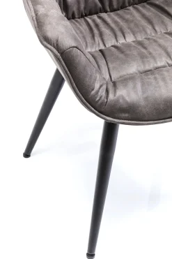 Krzesło z podłokietnikami Thelma 65x82 cm szare ekoskóra