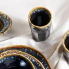 Kubek bez ucha kamionkowy ciemnoniebieski 12 cm