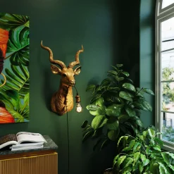 Lampa ścienna Animal Goat 45x74 cm złota