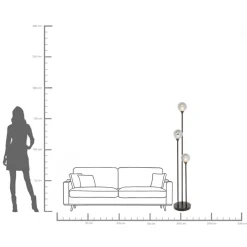 Lampa podłogowa Al Capone Tre czarna 175cm