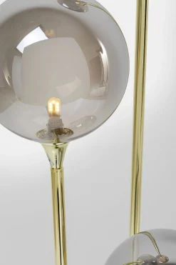 Lampa podłogowa Al Capone Tre 37x176 cm złota klosze przydymione