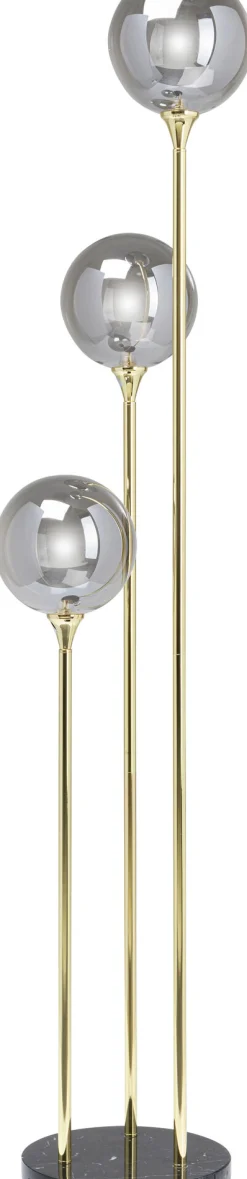 Lampa podłogowa Al Capone Tre 37x176 cm złota klosze przydymione