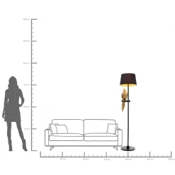 Lampa podłogowa Animal Parrot Ø40x176 cm czarno-złota