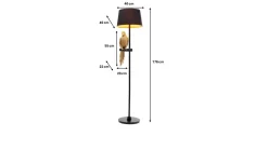 Lampa podłogowa Animal Parrot Ø40x176 cm czarno-złota