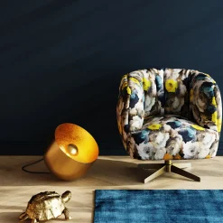 Lampa podłogowa Apollon Smooth Ø35 cm złota