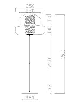 Lampa podłogowa Arcadia niebieska 155cm