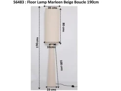 Lampa podłogowa beżowa lniana boucle 190 cm