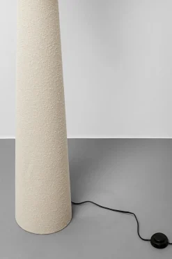 Lampa podłogowa beżowa lniana boucle 190 cm