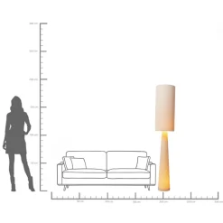 Lampa podłogowa beżowa lniana boucle 190 cm