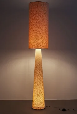 Lampa podłogowa beżowa lniana boucle 190 cm