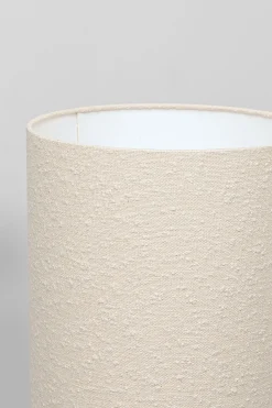 Lampa podłogowa beżowa lniana boucle 130 cm