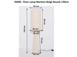 Lampa podłogowa beżowa lniana boucle 130 cm