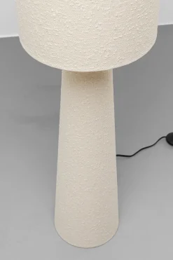 Lampa podłogowa beżowa lniana boucle 130 cm
