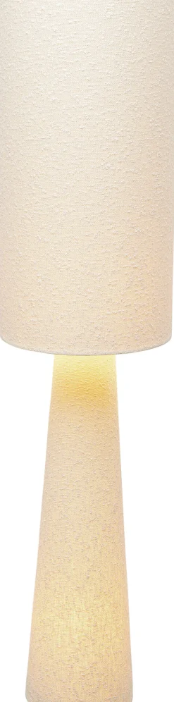 Lampa podłogowa beżowa lniana boucle 130 cm
