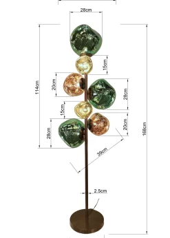 Lampa podłogowa Burbuja Colore 168cm