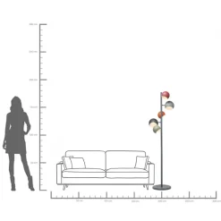Lampa podłogowa Calotta Antico 5L 40x200 cm kolorowa