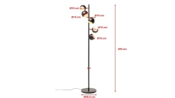 Lampa podłogowa Calotta Chrome 40x200 cm srebrna
