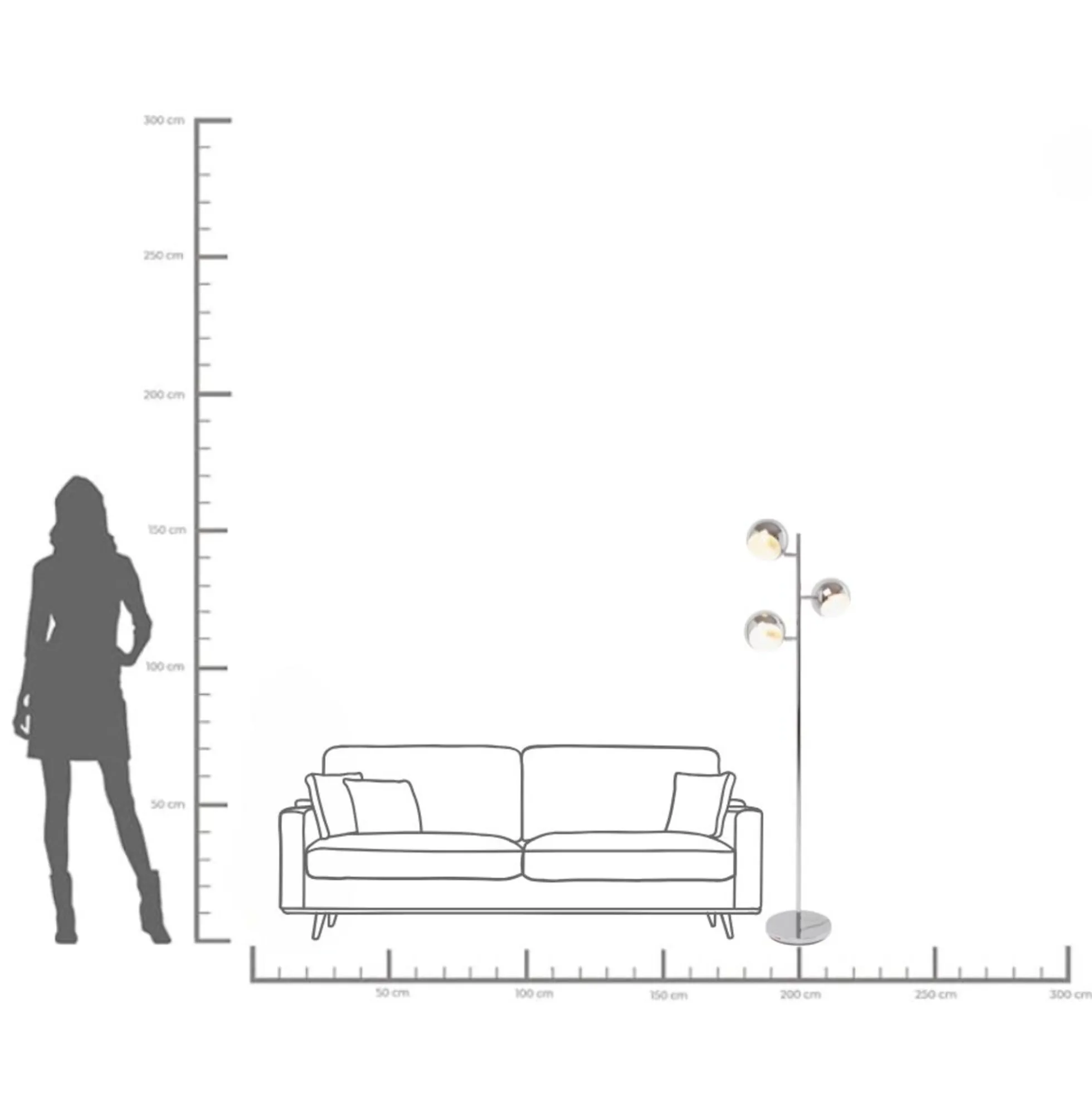 Lampa podłogowa Calotta 40x151 cm srebrna
