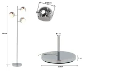 Lampa podłogowa Calotta 40x151 cm srebrna
