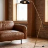 Lampa podłogowa czarno-złota stalowa 130 cm