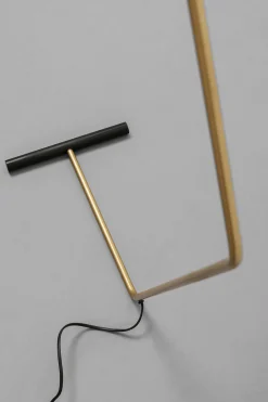 Lampa podłogowa czarno-złota stalowa 130 cm