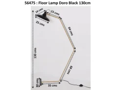 Lampa podłogowa czarno-złota stalowa 130 cm