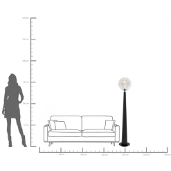Lampa podłogowa Disco Ball czarna 163cm