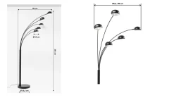 Lampa podłogowa Five Fingers 86x201 cm czarna