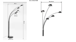 Lampa podłogowa Five Fingers 100x220 cm chromowa