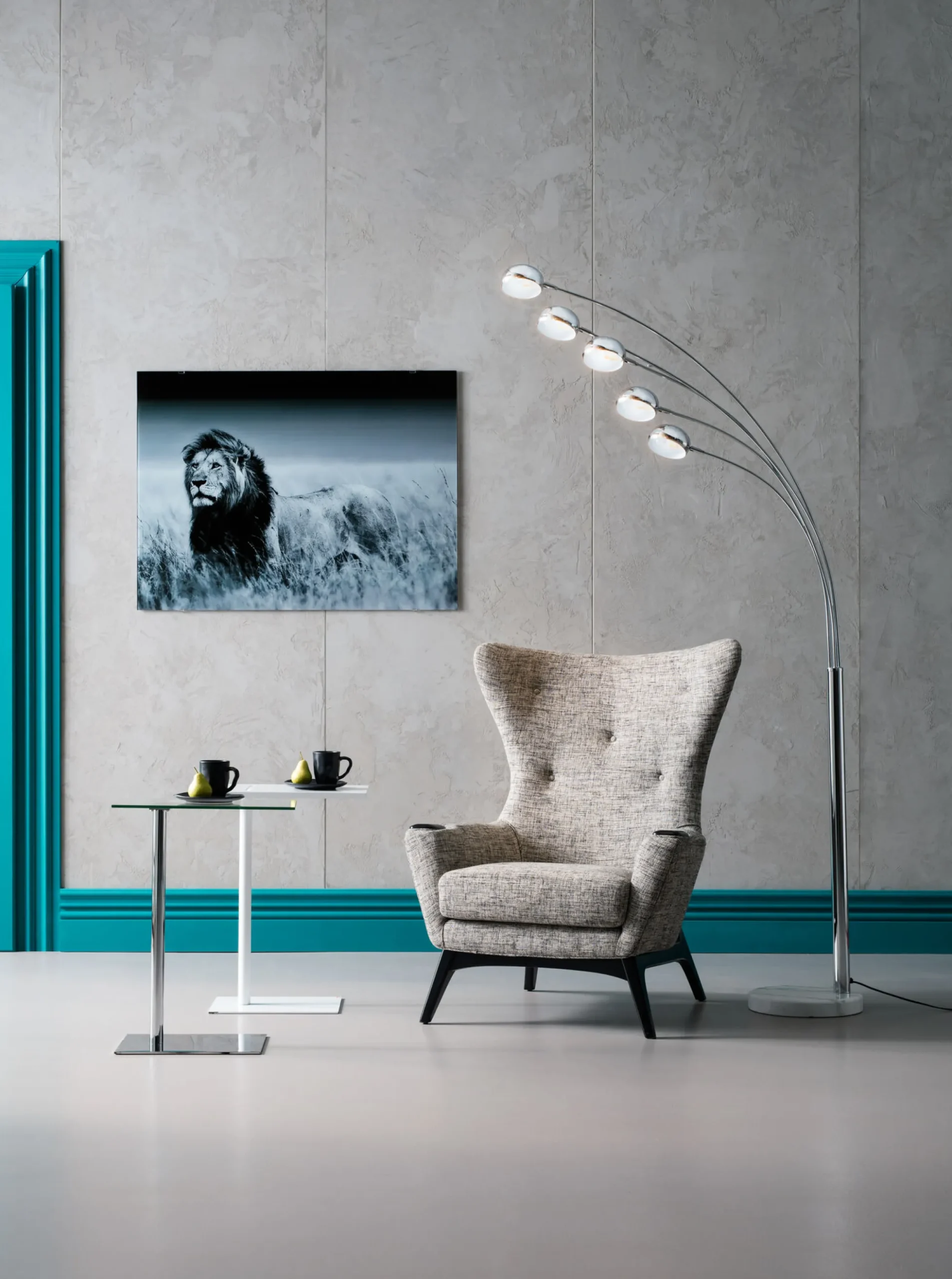Lampa podłogowa Five Fingers 100x220 cm chromowa