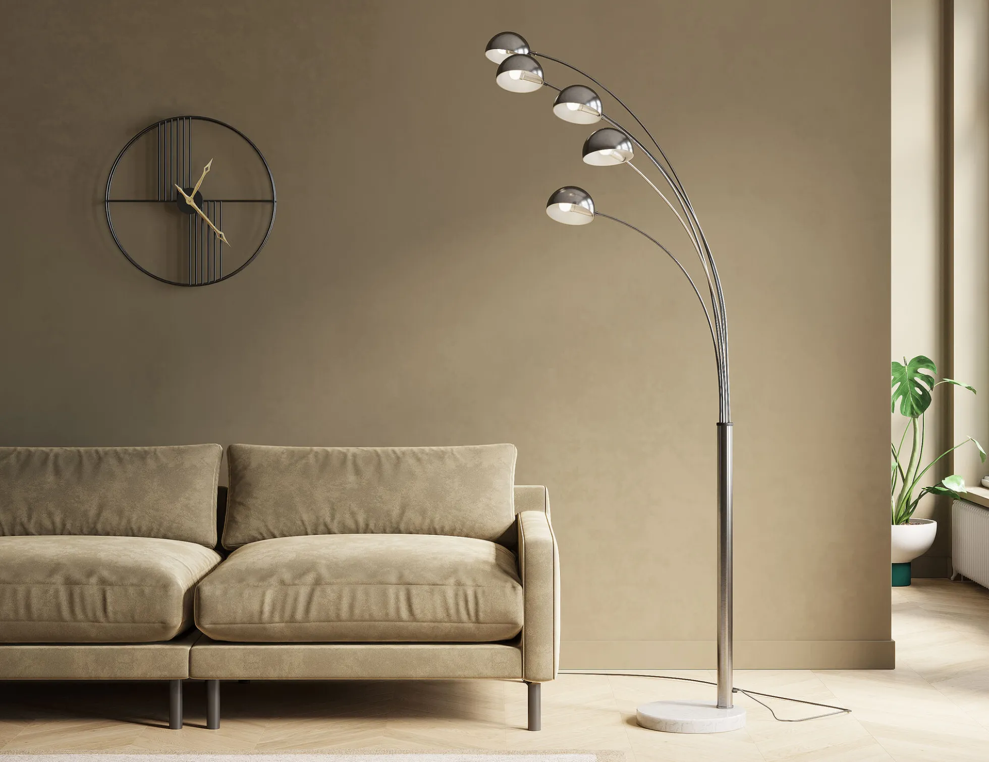 Lampa podłogowa Five Fingers 100x220 cm chromowa