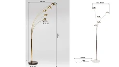 Lampa podłogowa Five Fingers 100x220 cm mosiężna