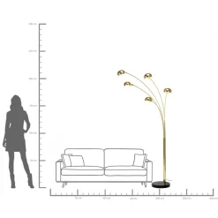 Lampa podłogowa Five Fingers 100x220 cm mosiężna