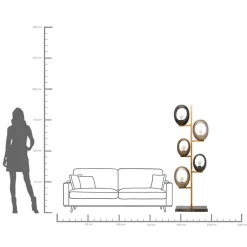 Lampa podłogowa Five Loops 57x173 cm