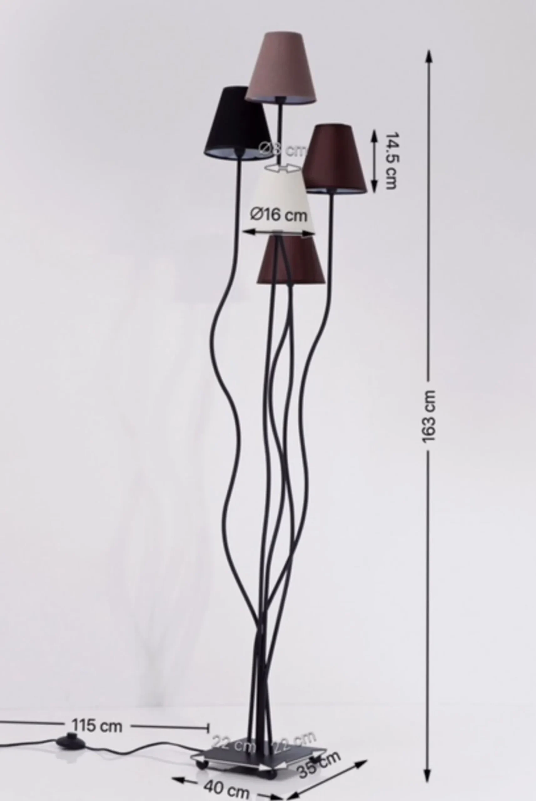 Lampa podłogowa Flexible Mocca 40x163 cm
