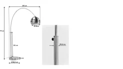 Lampa podłogowa Lounge Small Deal Eco 163x175 cm czarna matowa