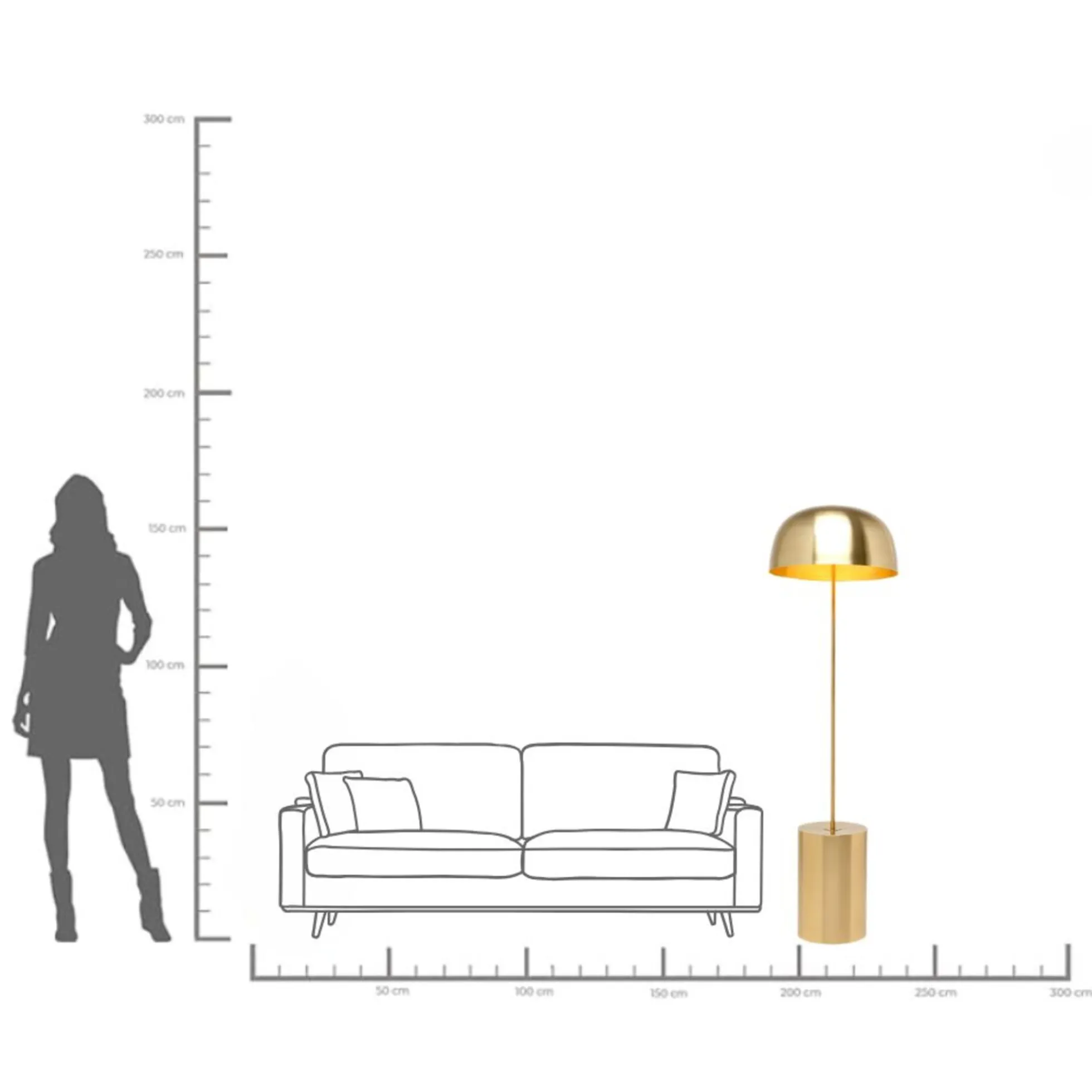 Lampa podłogowa Loungy złota 160cm