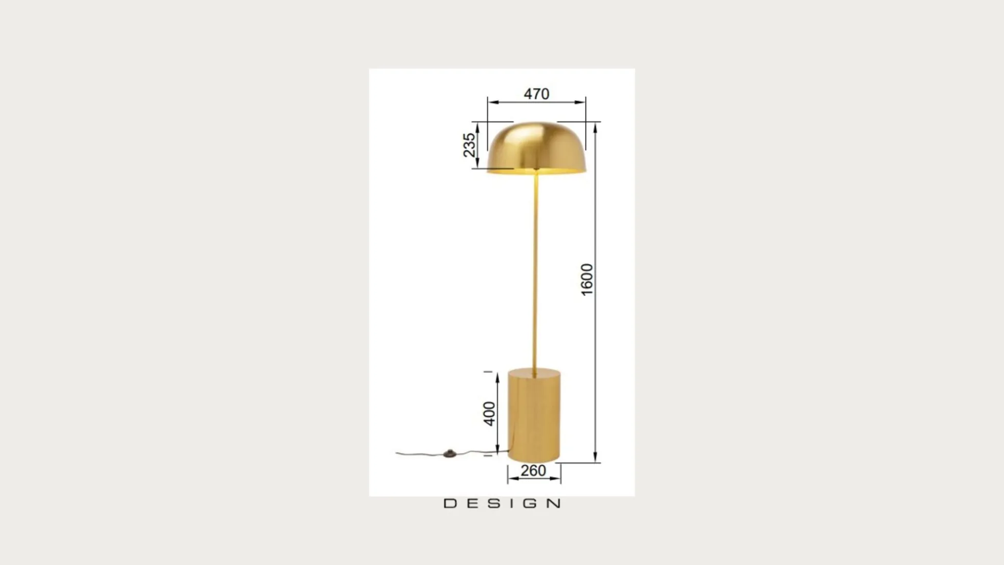 Lampa podłogowa Loungy złota 160cm