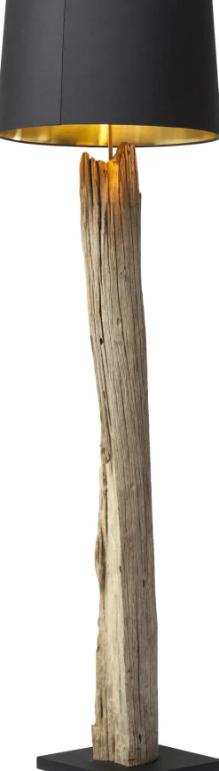 Lampa podłogowa Nature Straight 52x171 cm czarno-drewniana