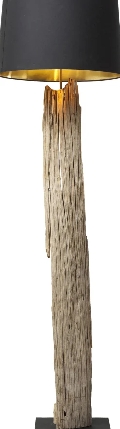 Lampa podłogowa Nature Straight 52x171 cm czarno-drewniana