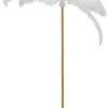 Lampa podłogowa palma biała strusie pióra 165 cm podstawa złota
