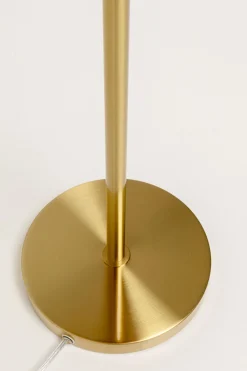 Lampa podłogowa palma brązowa rdzawa strusie pióra 165 cm podstawa złota