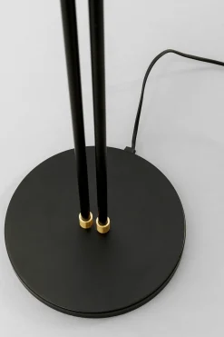 Lampa podłogowa podwójna czarna stalowa 149 cm