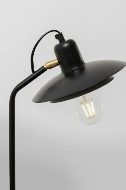 Lampa podłogowa podwójna czarna stalowa 149 cm