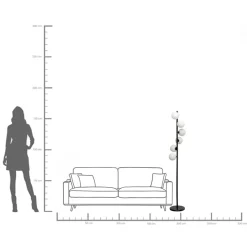 Lampa podłogowa Scala Balls Milky Black 160cm