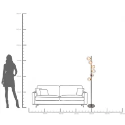 Lampa podłogowa Scal Balls 28x160 cm czarna