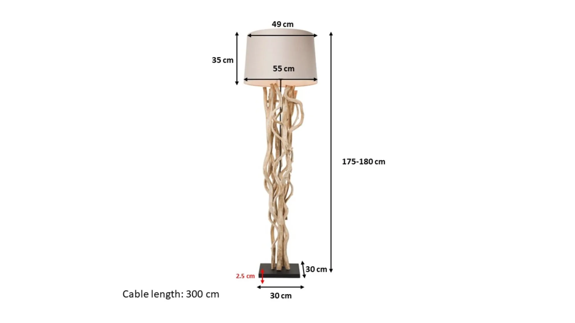 Lampa podłogowa Scultra 55x158 cm naturalna