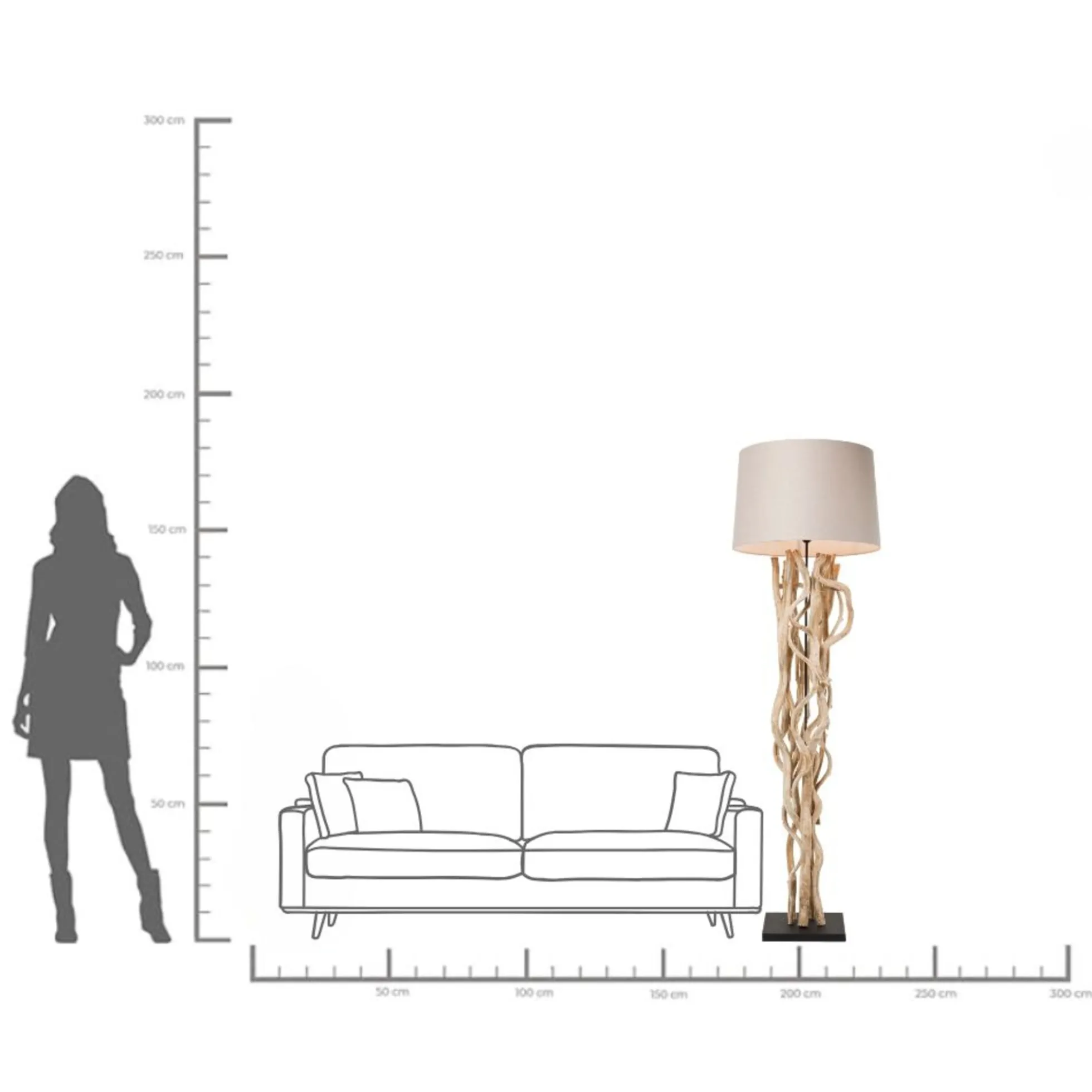 Lampa podłogowa Scultra 55x158 cm naturalna