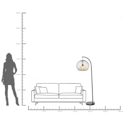 Lampa podłogowa stal czarno-złota podstawa marmurowa 156 cm