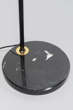 Lampa podłogowa stal czarno-złota podstawa marmurowa 156 cm